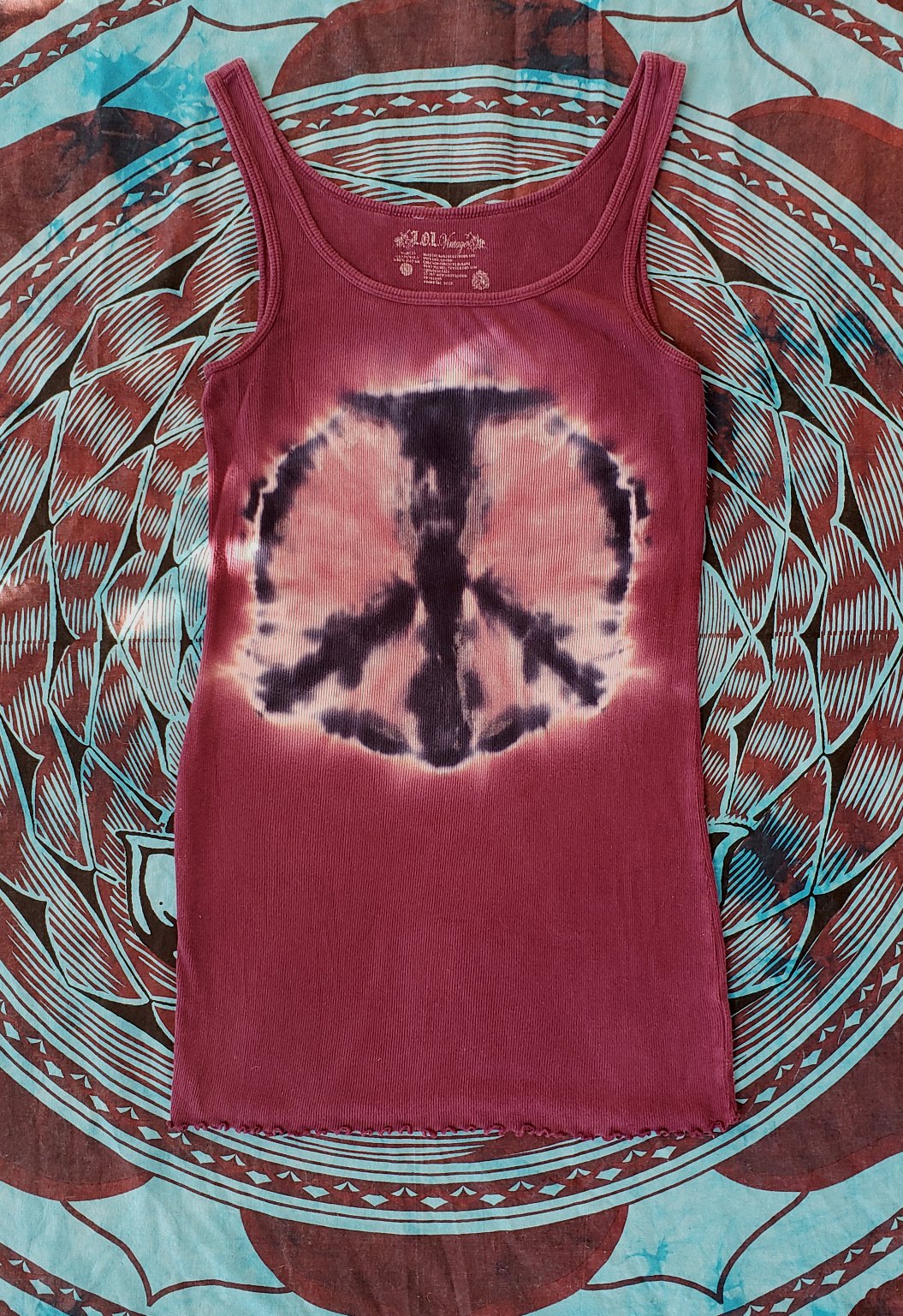 Peace Sign Tie Dye Tank Dress