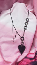 Load image into Gallery viewer, Hematite Heart On Your Sleeve Necklace
