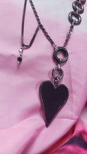 Load image into Gallery viewer, Hematite Heart On Your Sleeve Necklace
