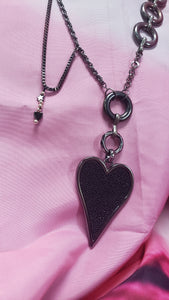 Hematite Heart On Your Sleeve Necklace