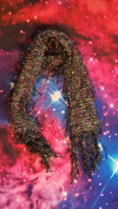 Starry Night Fuzzy Metallic Scarf