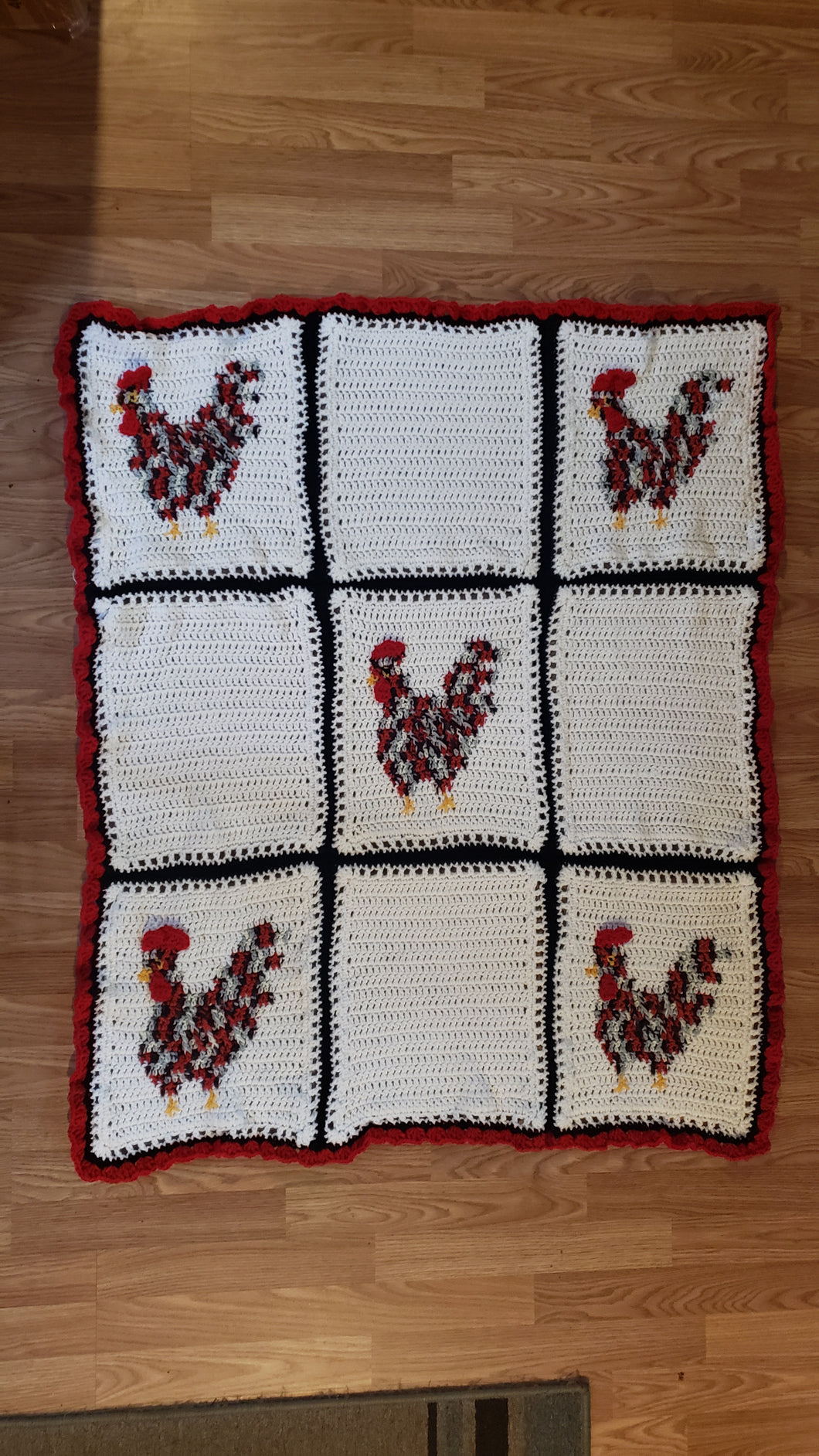 Speckled Rooster Crocheted Quilt