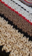 Load image into Gallery viewer, Earth-Tone Pop Striped Crocheted Quilt
