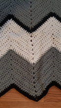 Load image into Gallery viewer, Monochrome Chevron Crocheted Quilt
