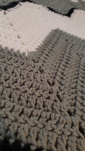 Load image into Gallery viewer, Monochrome Chevron Crocheted Quilt
