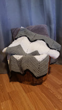 Load image into Gallery viewer, Monochrome Chevron Crocheted Quilt
